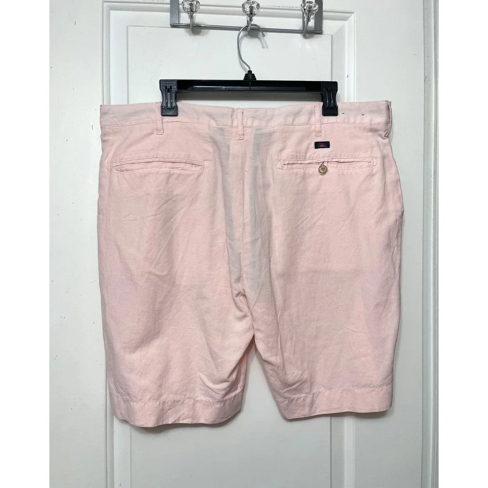 Faherty Men's Malibu Linen & Cotton Chino Shorts in Pink Size 38